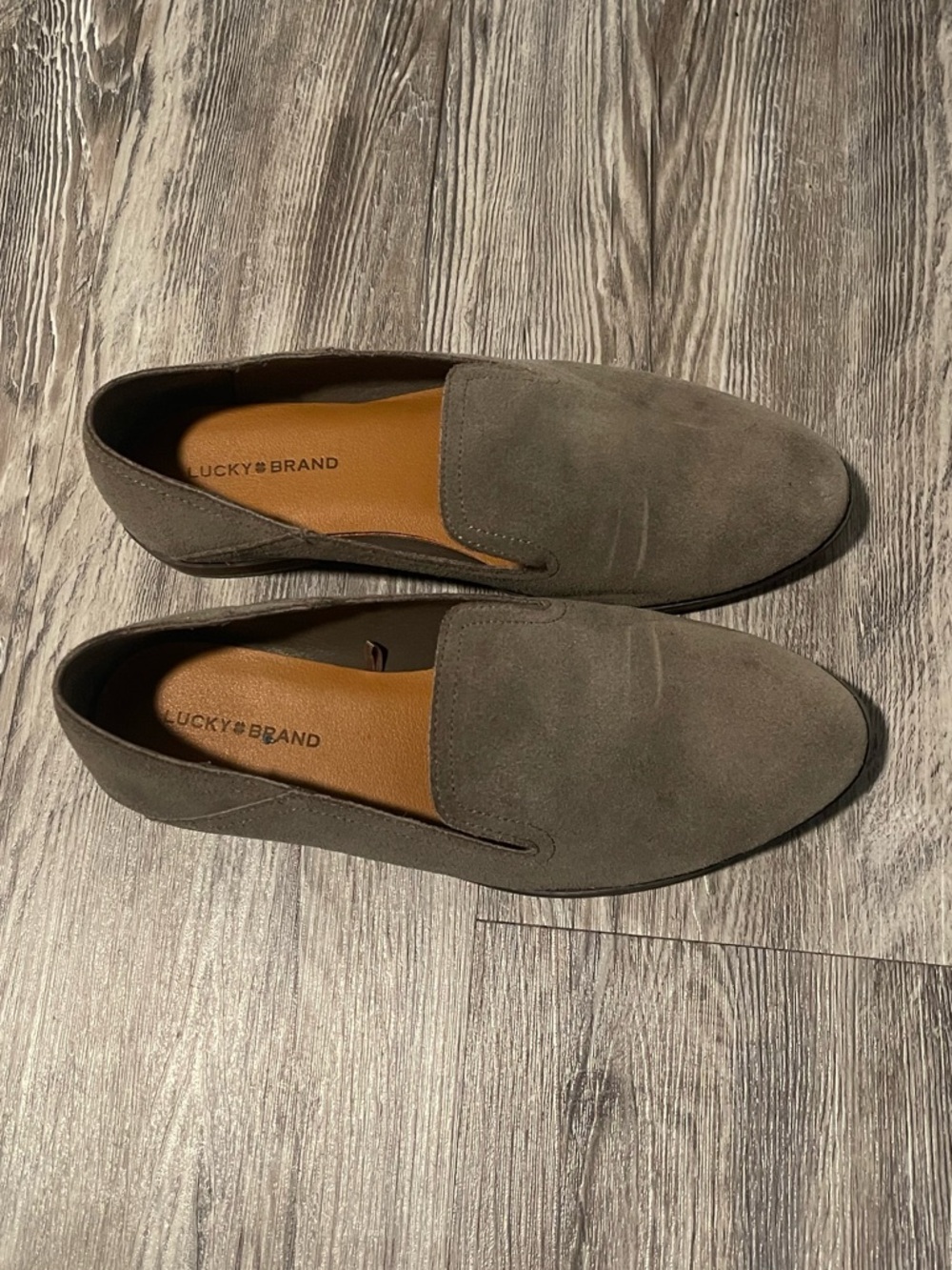 Lucky Brand Suede Slip-On Loafers in Charcoal